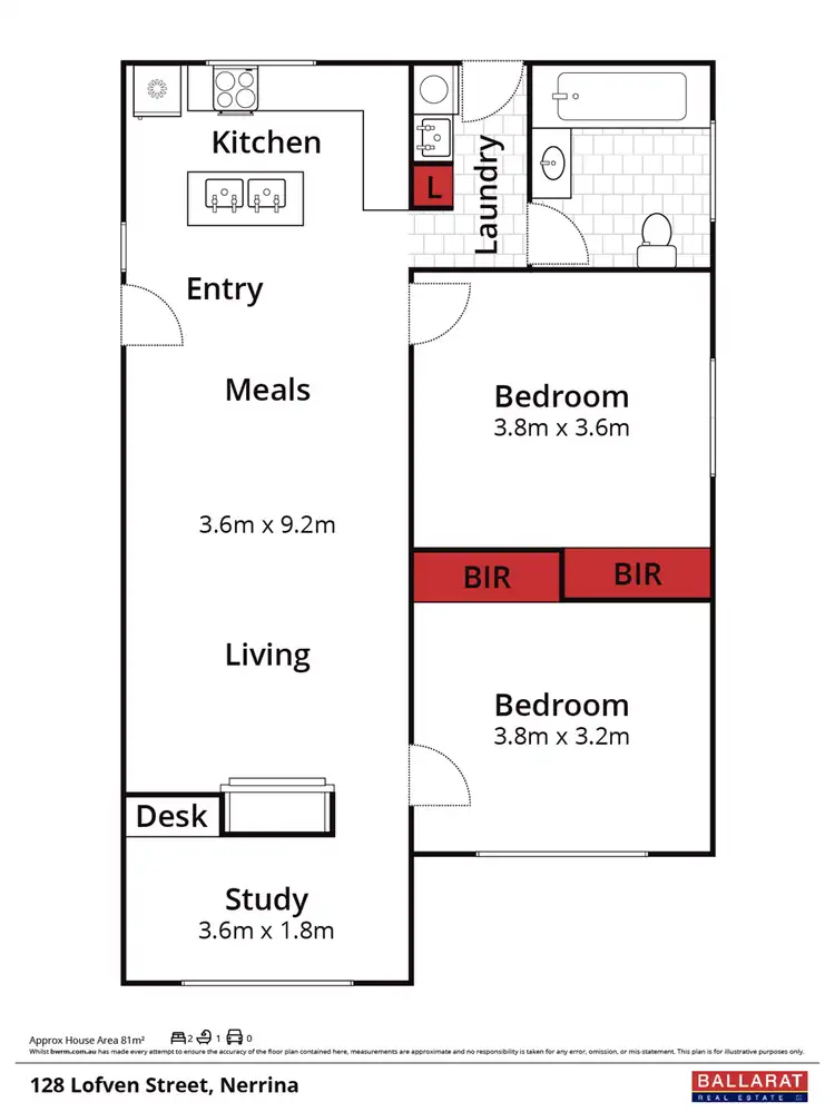 Floorplan of Homely house listing, 128 Lofven Street, Nerrina VIC 3350
