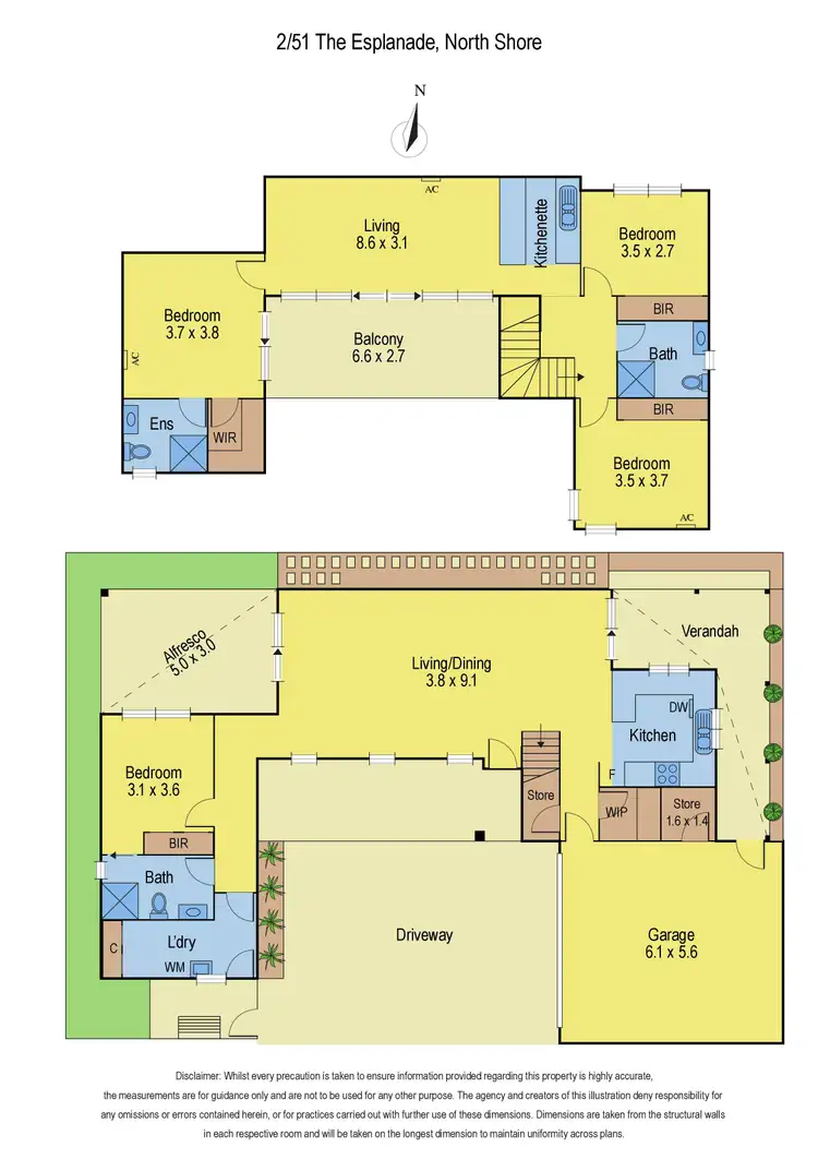 Floorplan of Homely townhouse listing, 2/51 The Esplanade, North Shore VIC 3214