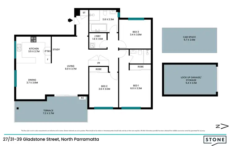 Floorplan of Homely apartment listing, 27/31-39 Gladstone Street, North Parramatta NSW 2151