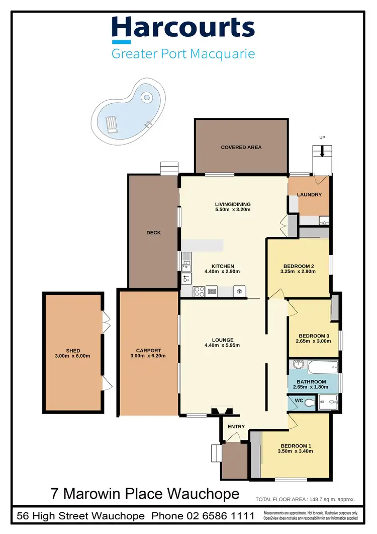 Floorplan of Homely house listing, 7 Marowin Place, Wauchope NSW 2446