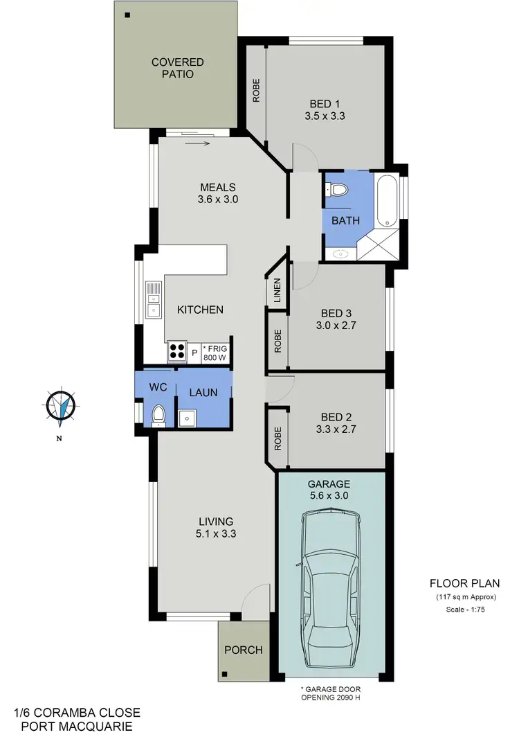 Floorplan of Homely house listing, 1/6 Coramba Close, Port Macquarie NSW 2444