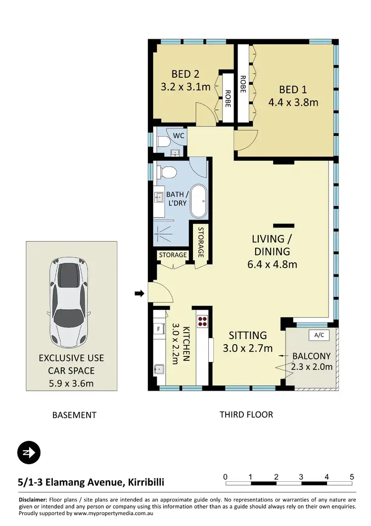 Floorplan of Homely apartment listing, 5/1-3 Elamang Avenue, Kirribilli NSW 2061