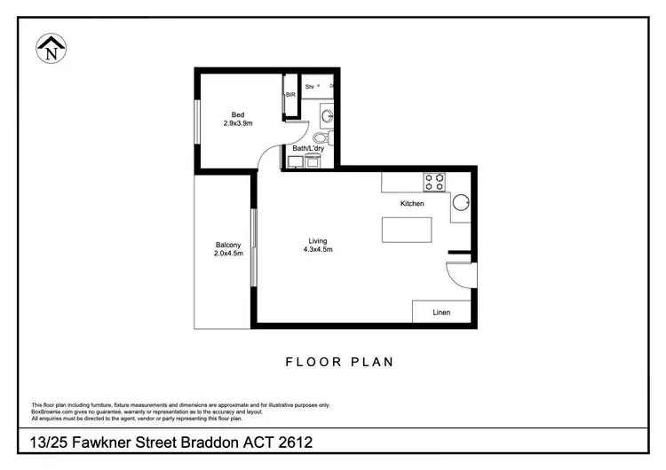 Floorplan of Homely apartment listing, 13/25 Fawkner Street, Braddon ACT 2612