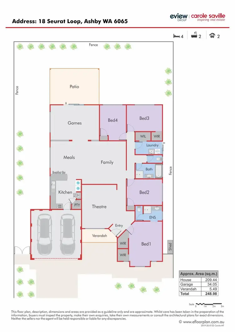 Floorplan of Homely house listing, 18 Seurat Loop, Ashby WA 6065