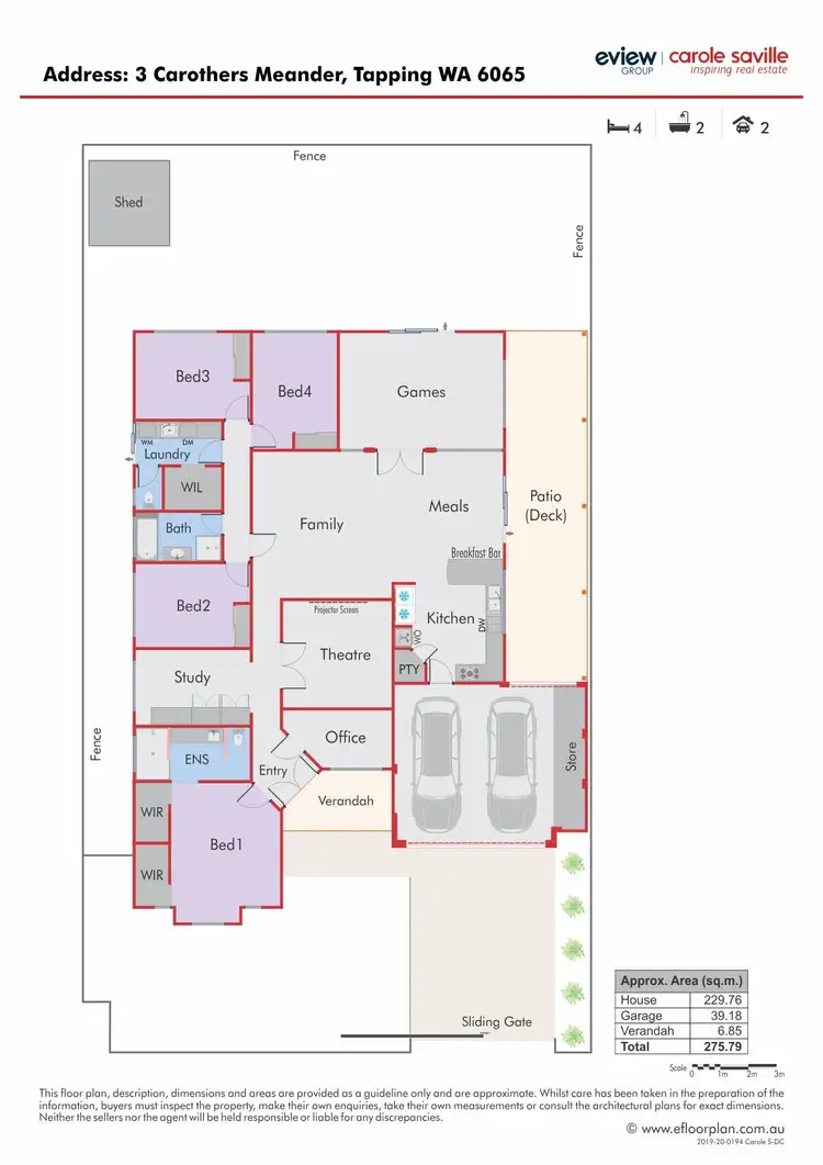 Floorplan of Homely house listing, 3 Carothers Meander, Tapping WA 6065