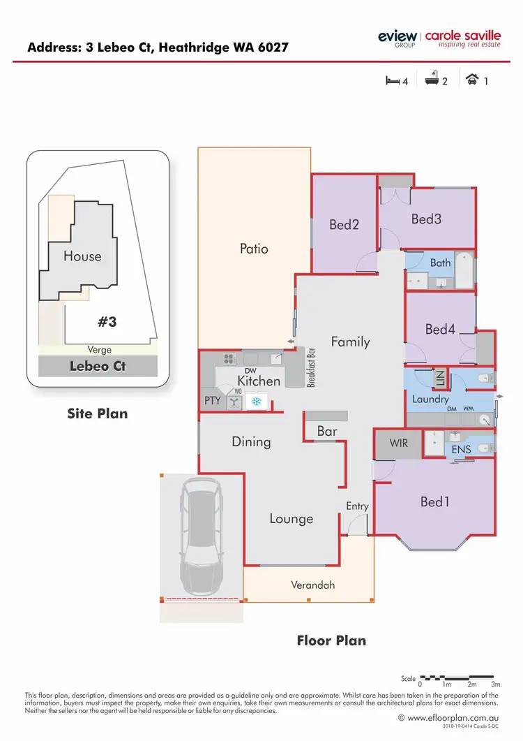 Floorplan of Homely house listing, 3 Lebeo Court, Heathridge WA 6027