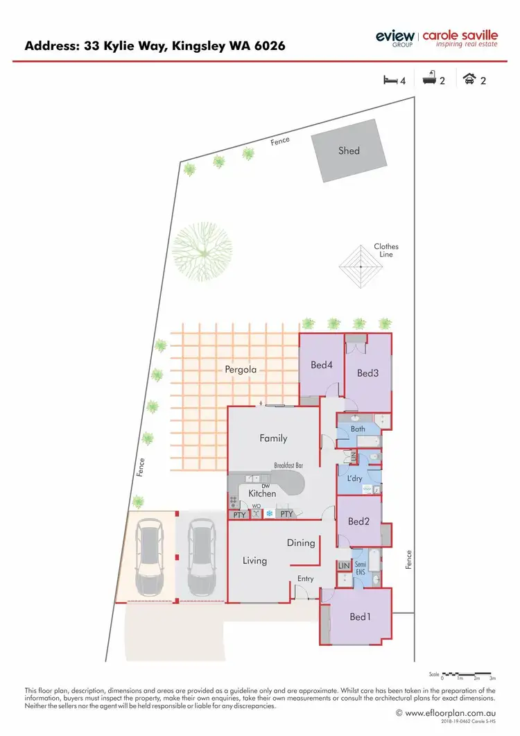 Floorplan of Homely house listing, 33 Kylie Way, Kingsley WA 6026