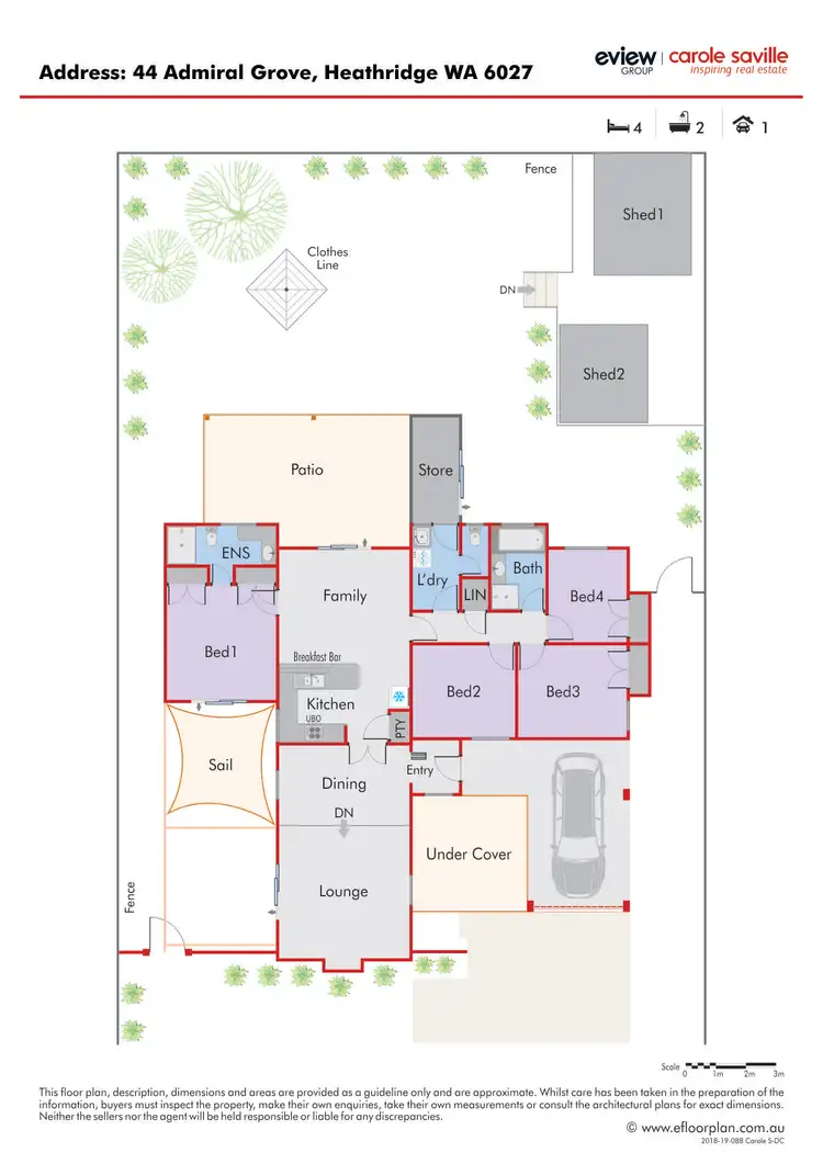 Floorplan of Homely house listing, 44 Admiral Grove, Heathridge WA 6027