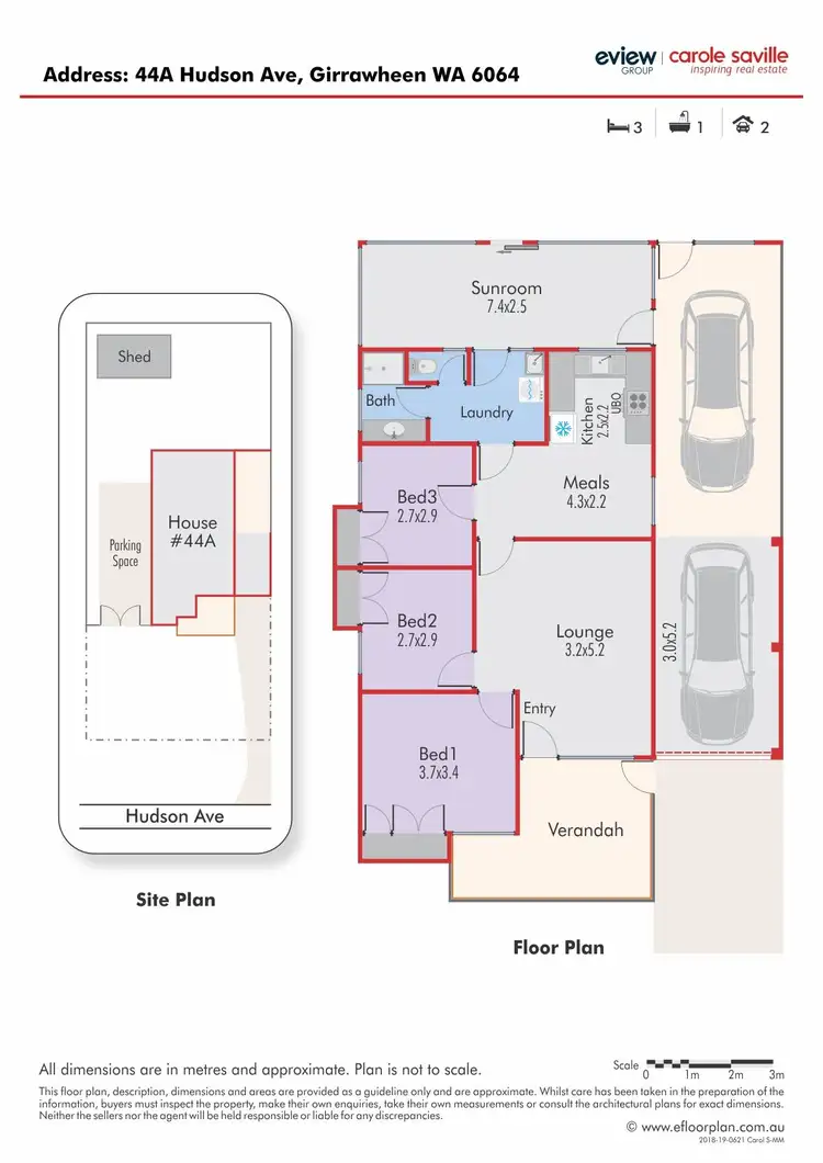 Floorplan of Homely semi-detached listing, 44A Hudson Avenue, Girrawheen WA 6064