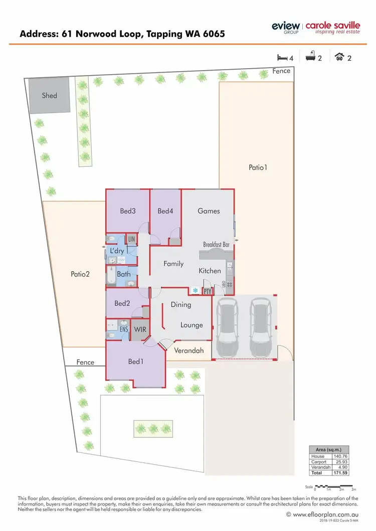 Floorplan of Homely house listing, 61 Norwood Loop, Tapping WA 6065