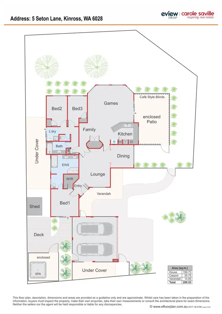 Floorplan of Homely house listing, 5 Seton Lane, Kinross WA 6028