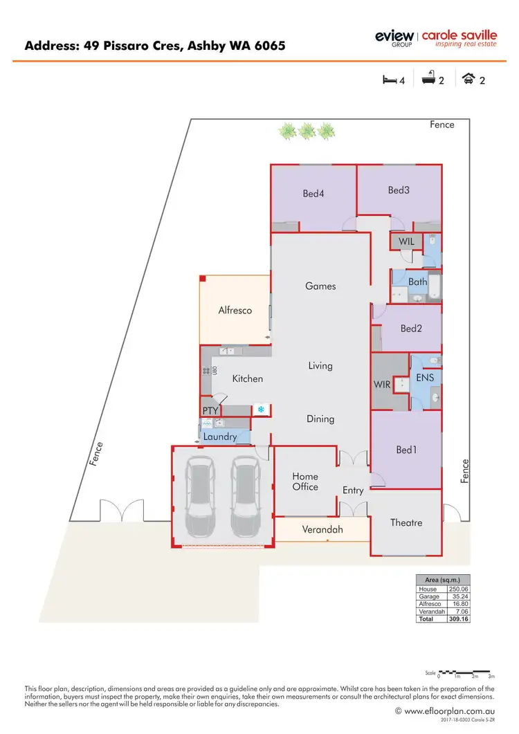 Floorplan of Homely house listing, 49 Pissaro Crescent, Ashby WA 6065