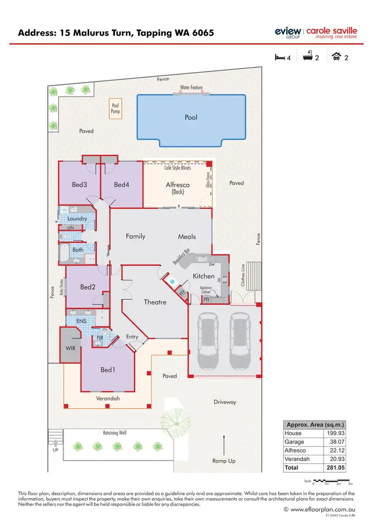 Floorplan of Homely house listing, 15 Malurus Turn, Tapping WA 6065