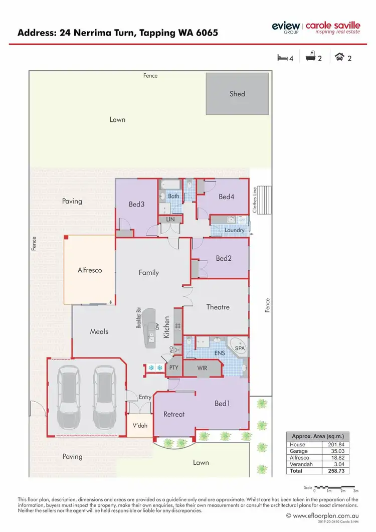 Floorplan of Homely house listing, 24 Nerrima Turn, Tapping WA 6065