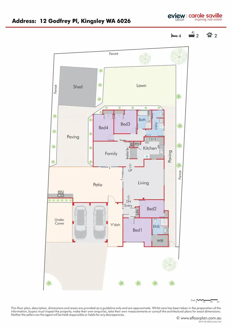 Floorplan of Homely house listing, 12 Godfrey Place, Kingsley WA 6026