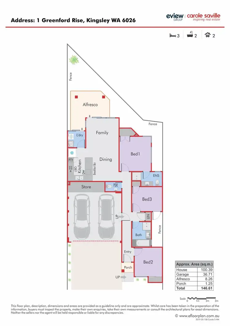 Floorplan of Homely house listing, 1 Greenford Rise, Kingsley WA 6026