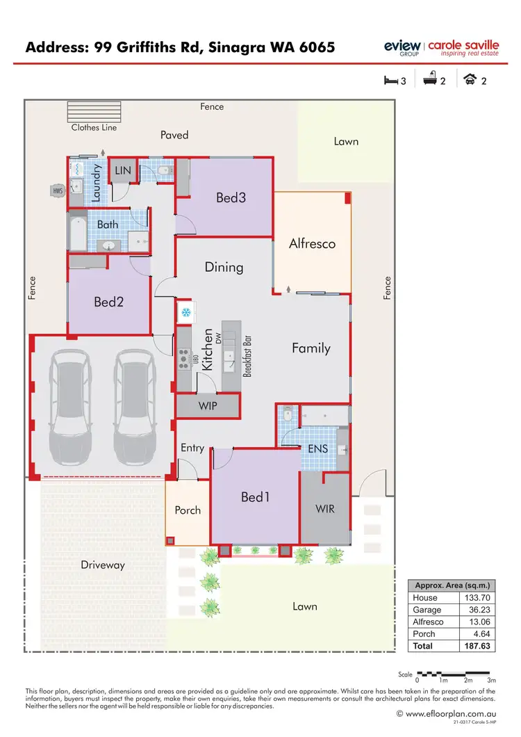 Floorplan of Homely house listing, 99 Griffiths Road, Sinagra WA 6065