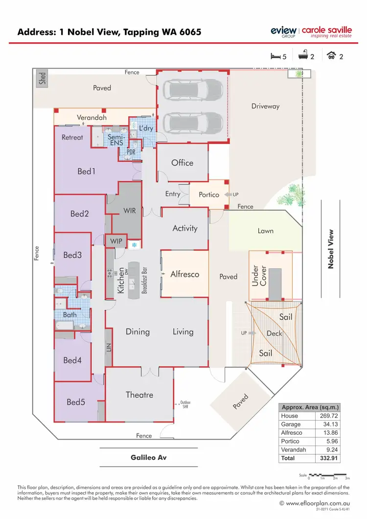 Floorplan of Homely house listing, 1 Nobel View, Tapping WA 6065