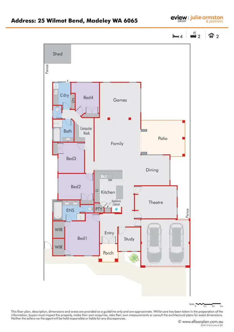 Floorplan of Homely house listing, 25 Wilmot Bend, Madeley WA 6065