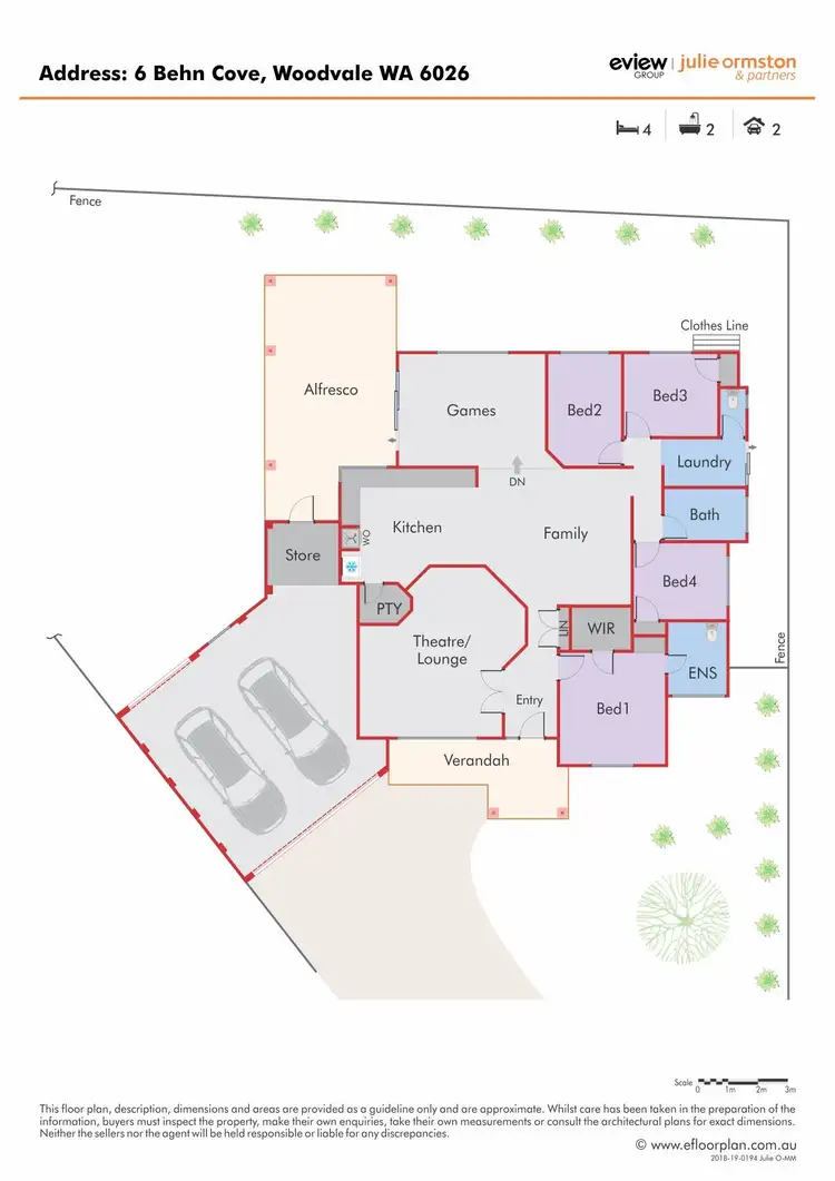 Floorplan of Homely house listing, 6 Behn Cove, Woodvale WA 6026