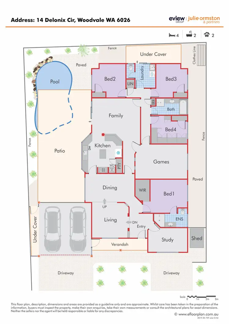 Floorplan of Homely house listing, 14 Delonix Circle, Woodvale WA 6026