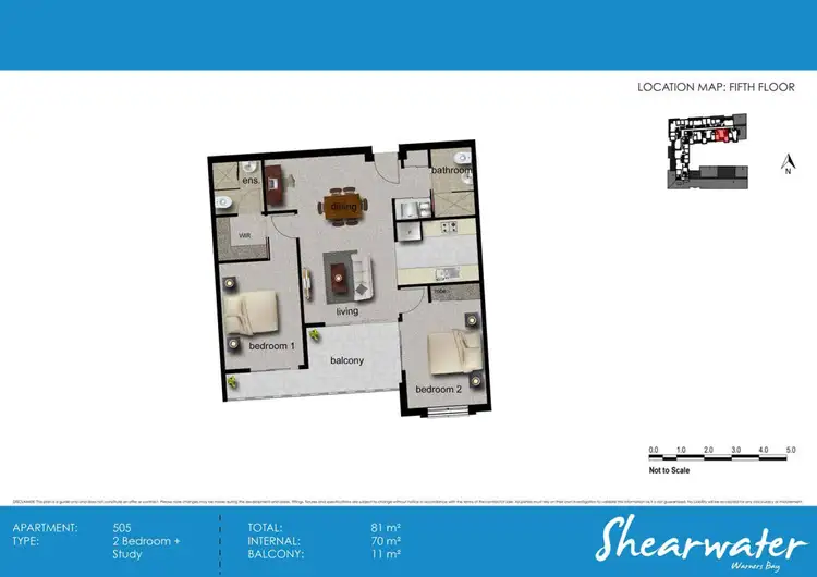 Floorplan of Homely apartment listing, 505/2-4 Howard Street, Warners Bay NSW 2282