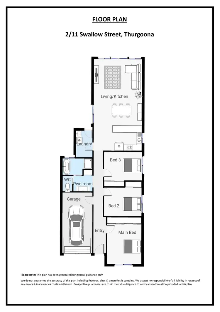 Floorplan of Homely townhouse listing, 2/11 Swallow Street, Thurgoona NSW 2640