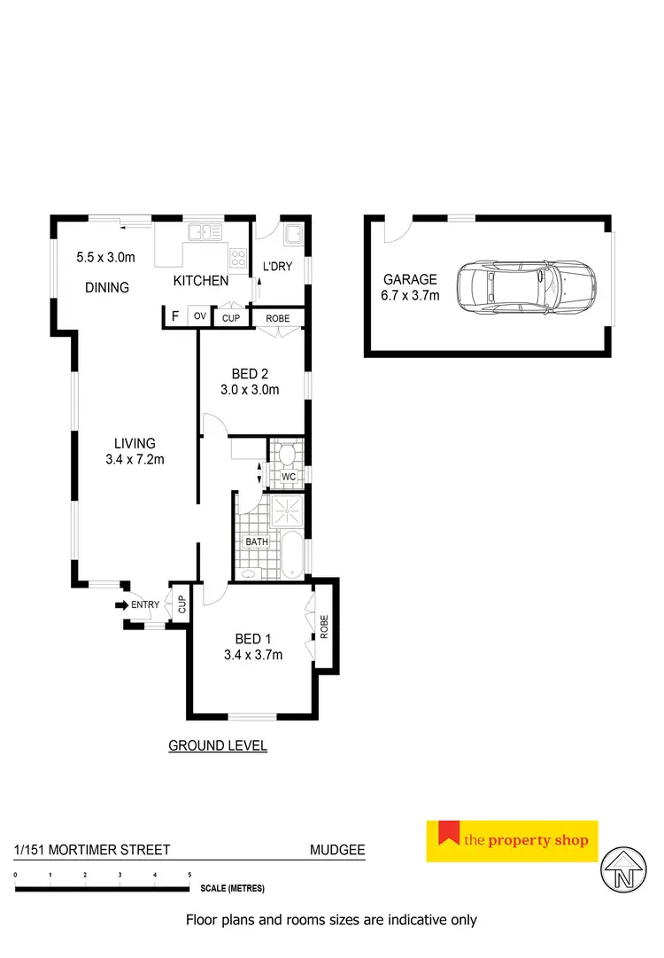 Floorplan of Homely unit listing, 1/151 Mortimer Street, Mudgee NSW 2850