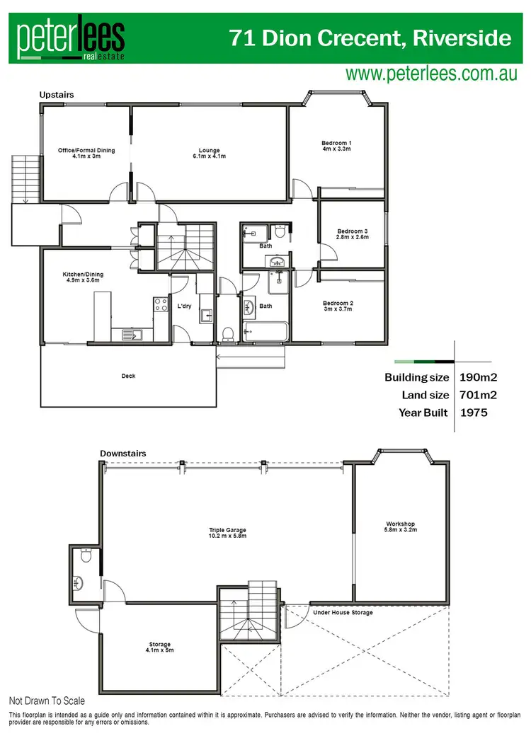 Floorplan of Homely house listing, 71 Dion Crescent, Riverside TAS 7250
