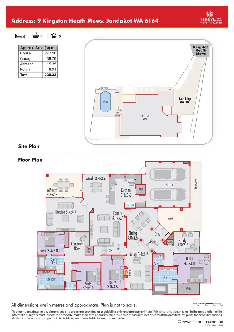 Floorplan of Homely house listing, 9 Kingston Heath Mews, Jandakot WA 6164