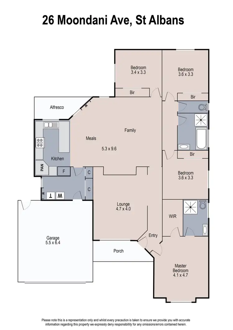 Floorplan of Homely house listing, 26 Moondani Avenue, St Albans VIC 3021