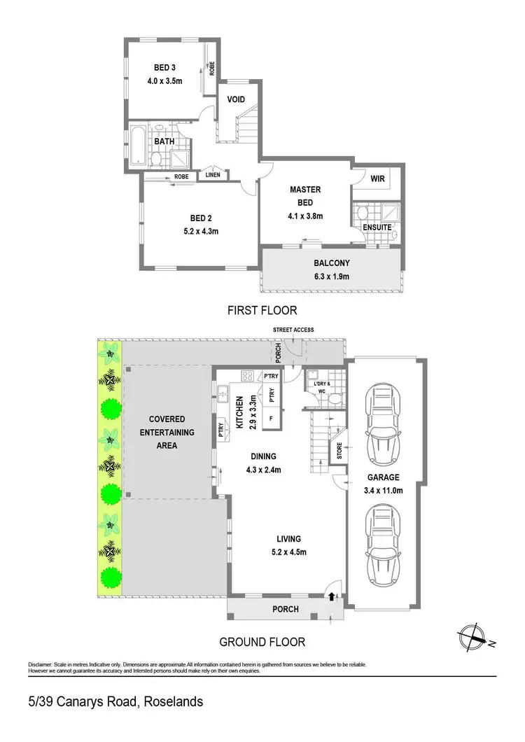 Floorplan of Homely townhouse listing, 5/39 Canarys Road, Roselands NSW 2196