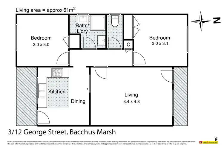 Floorplan of Homely unit listing, 3/12 George Street, Bacchus Marsh VIC 3340