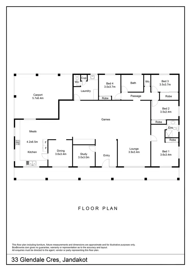 Floorplan of Homely house listing, 33 Glendale Crescent, Jandakot WA 6164