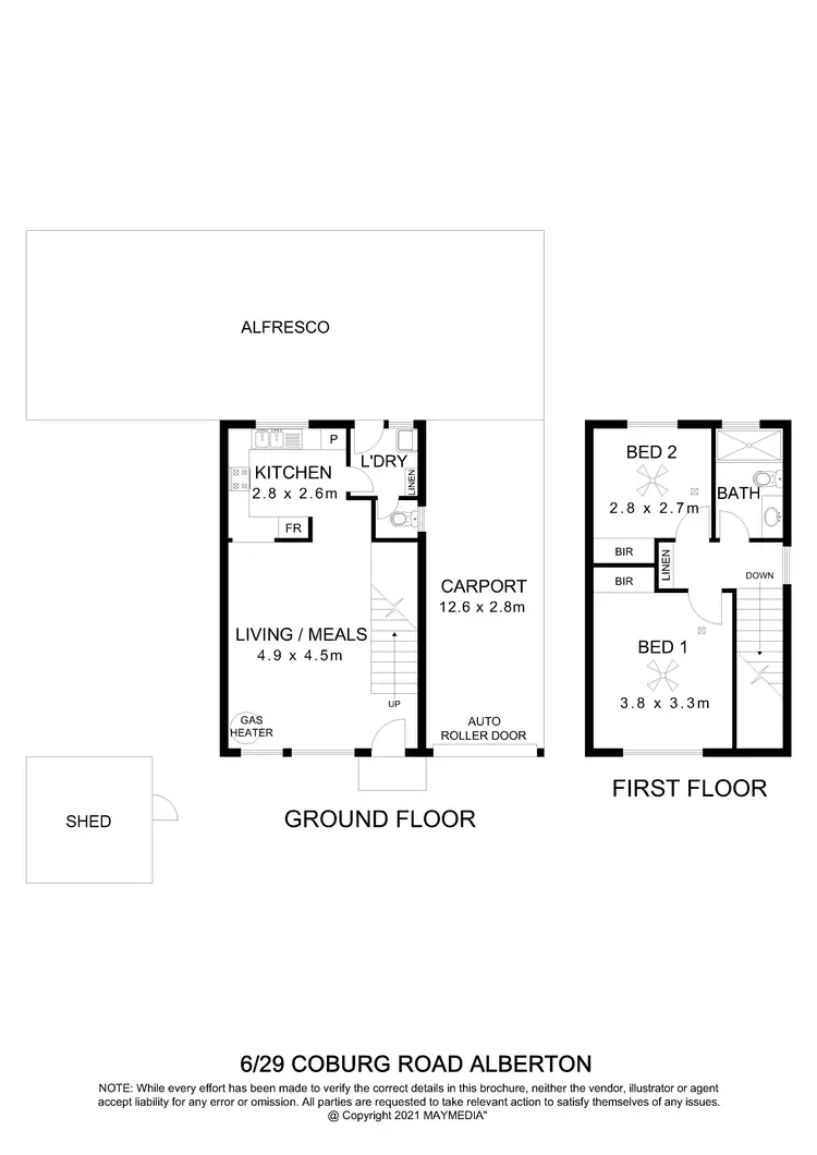 Floorplan of Homely townhouse listing, 6/29 Coburg Road, Alberton SA 5014