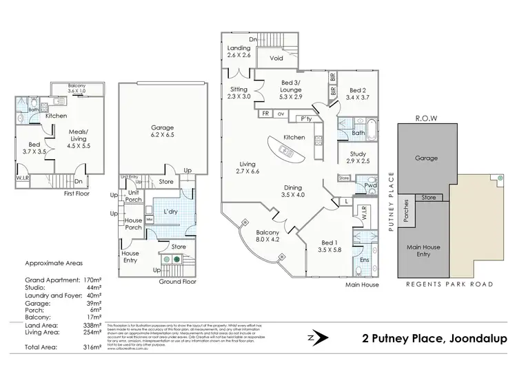 Floorplan of Homely townhouse listing, 2 Putney Place, Joondalup WA 6027