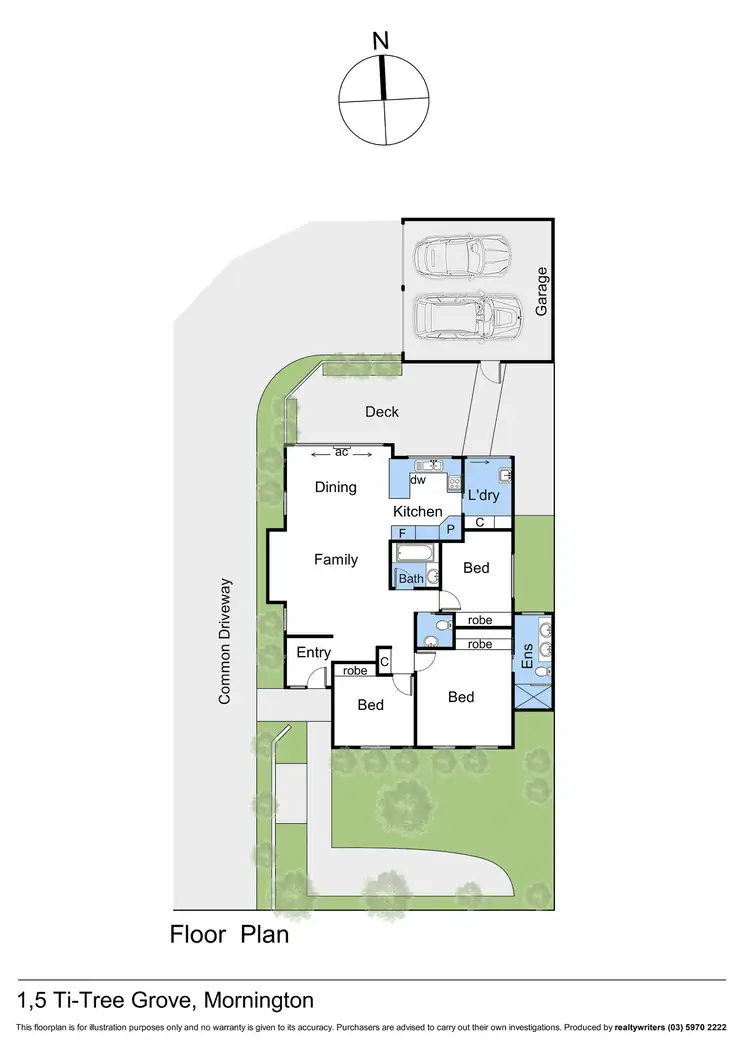 Floorplan of Homely unit listing, 1/5 Ti-Tree Grove, Mornington VIC 3931
