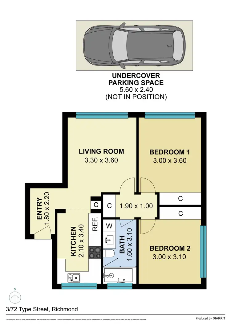 Floorplan of Homely apartment listing, 3/72 Type Street, Richmond VIC 3121