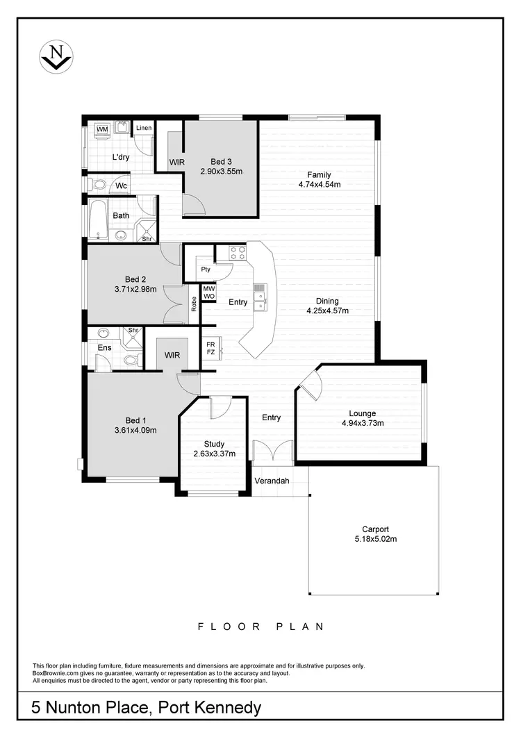 Floorplan of Homely house listing, 5 Nunton Place, Port Kennedy WA 6172