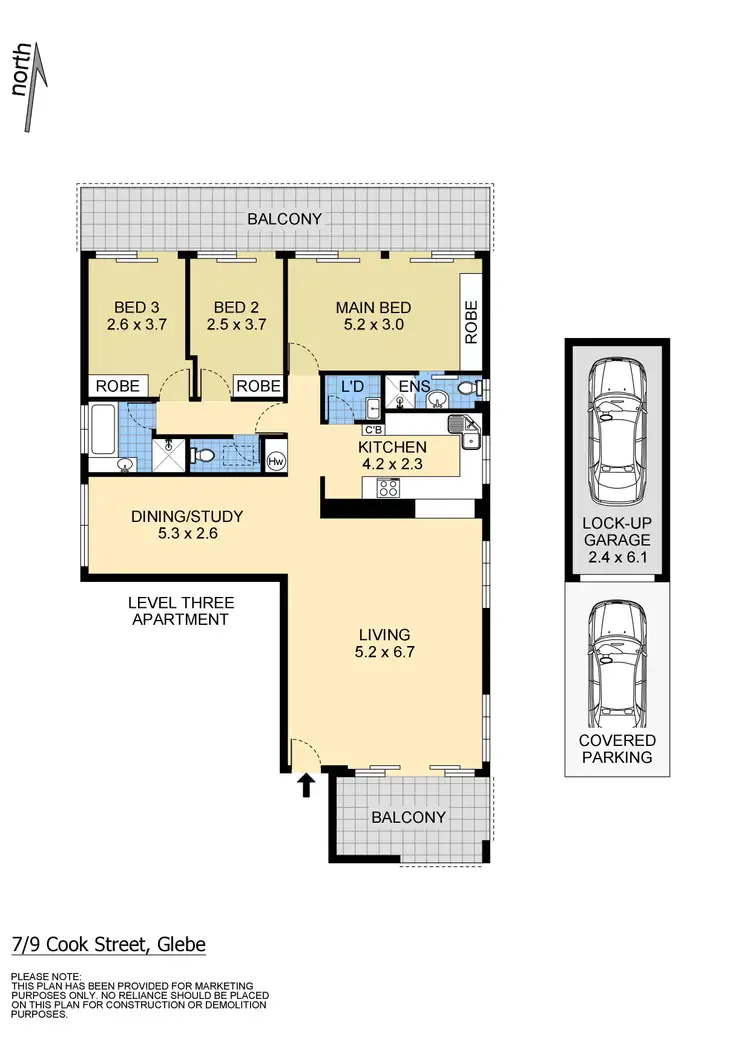 Floorplan of Homely apartment listing, 7/9 Cook Street, Glebe NSW 2037