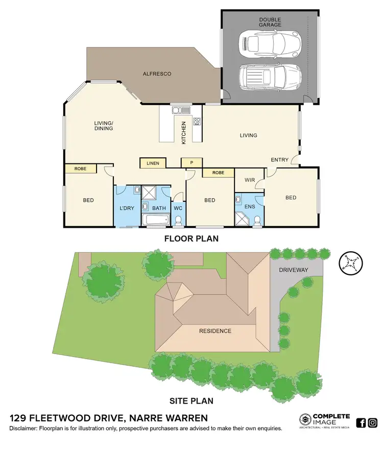 Floorplan of Homely house listing, 129 Fleetwood Drive, Narre Warren VIC 3805
