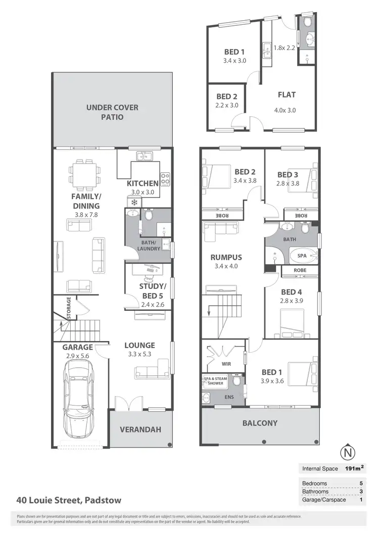 Floorplan of Homely semi-detached listing, 40 Louie Street, Padstow NSW 2211