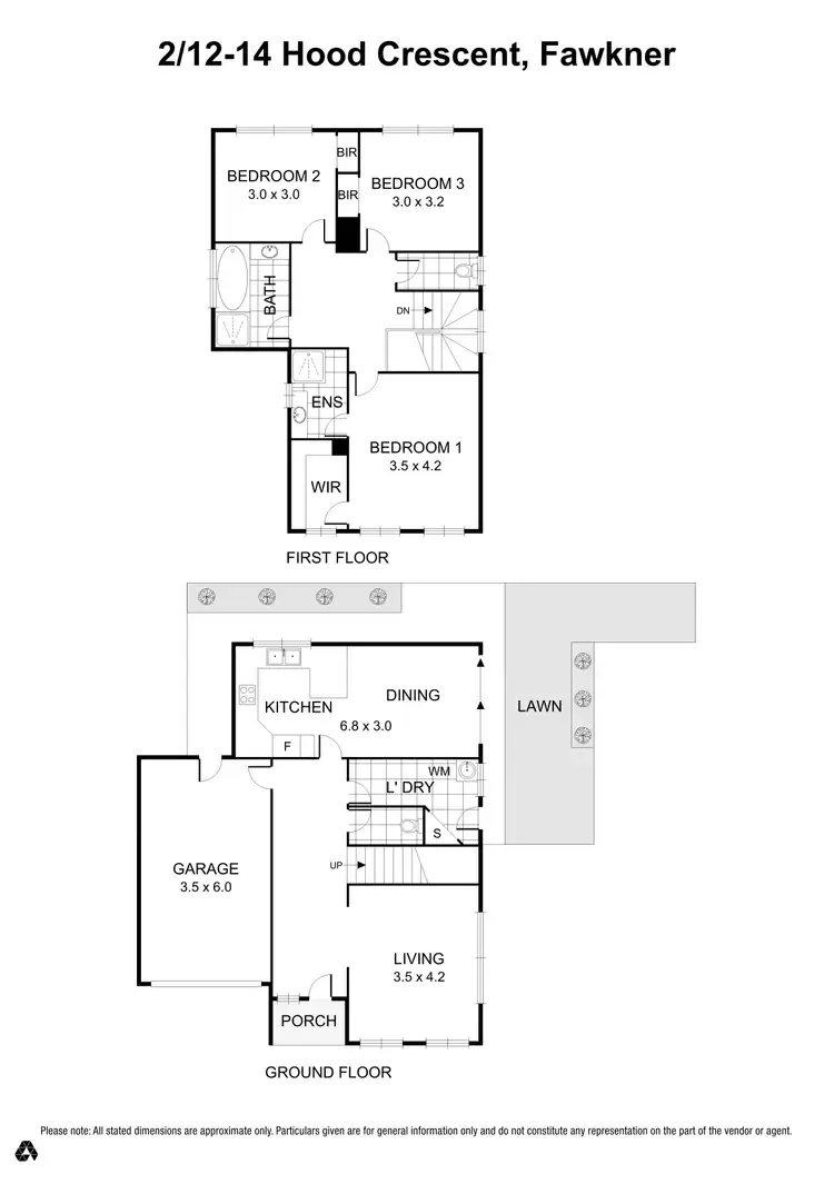 Floorplan of Homely townhouse listing, 2/12-14 Hood Crescent, Fawkner VIC 3060