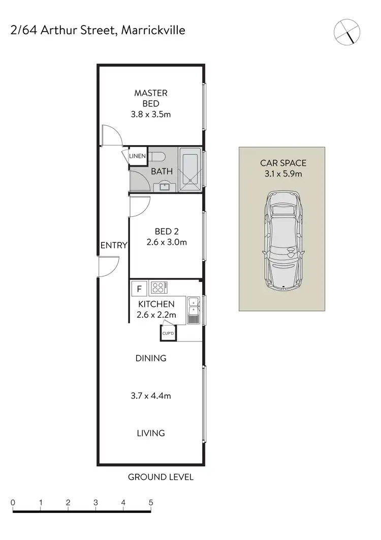 Floorplan of Homely apartment listing, 2/64 Arthur Street, Marrickville NSW 2204