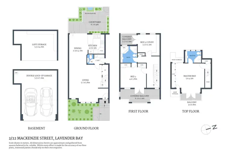 Floorplan of Homely townhouse listing, 2/22 MacKenzie Street, Lavender Bay NSW 2060