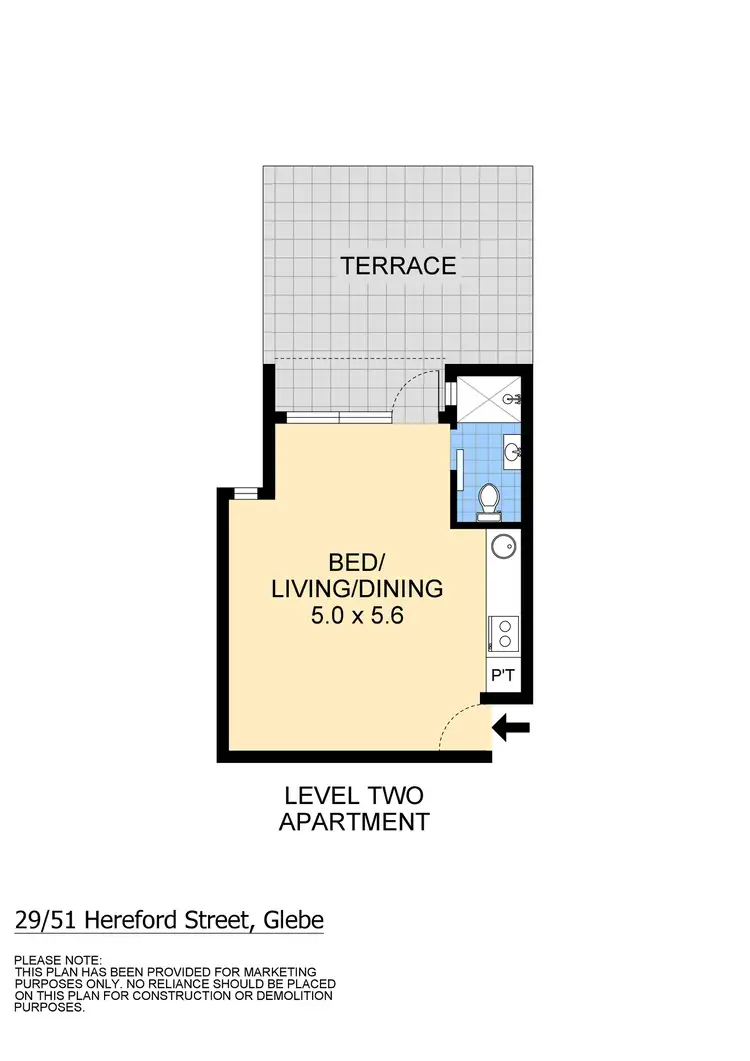 Floorplan of Homely studio listing, 29/51 Hereford Street, Glebe NSW 2037