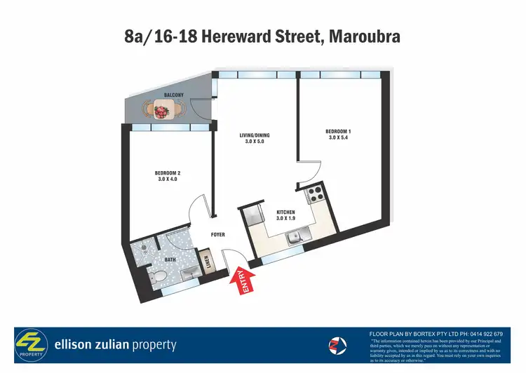 Floorplan of Homely apartment listing, 8a/16-20 Hereward Street, Maroubra NSW 2035