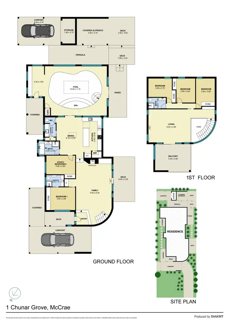 Floorplan of Homely house listing, 1 Chunar Grove, Mccrae VIC 3938