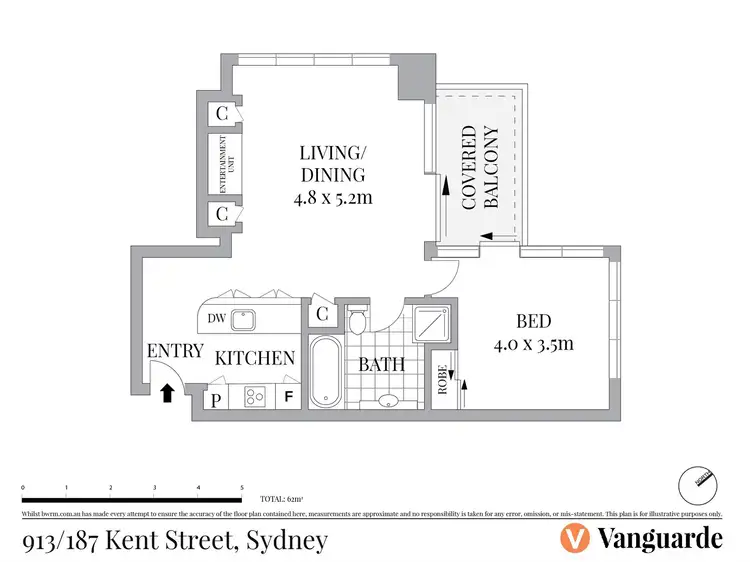 Floorplan of Homely apartment listing, 913/187 Kent Street, Sydney NSW 2000