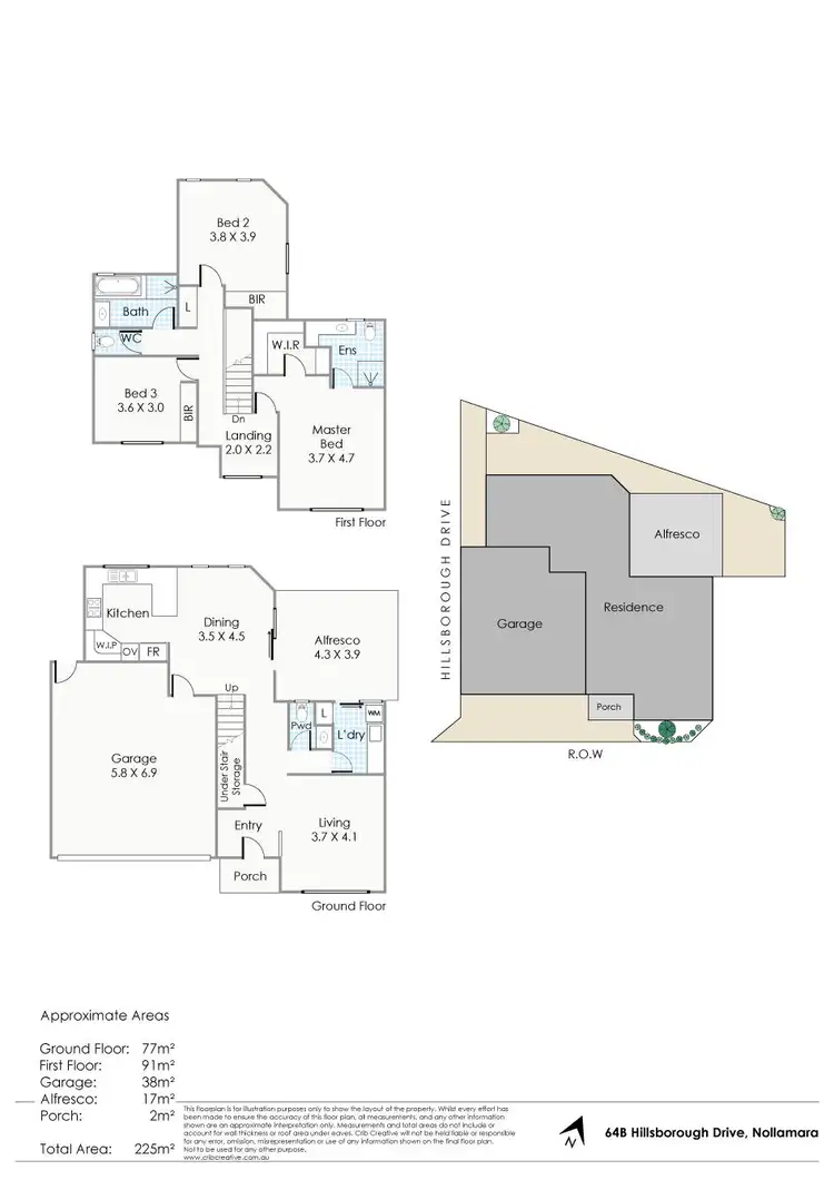 Floorplan of Homely townhouse listing, 64B Hillsborough Drive, Nollamara WA 6061
